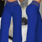 Pantalon décontracté pour femmes à taille haute et jambes larges