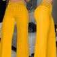 Pantalon décontracté pour femmes à taille haute et jambes larges