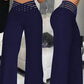 Pantalon décontracté pour femmes à taille haute et jambes larges