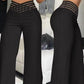 Pantalon décontracté pour femmes à taille haute et jambes larges