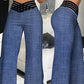 Pantalon décontracté pour femmes à taille haute et jambes larges