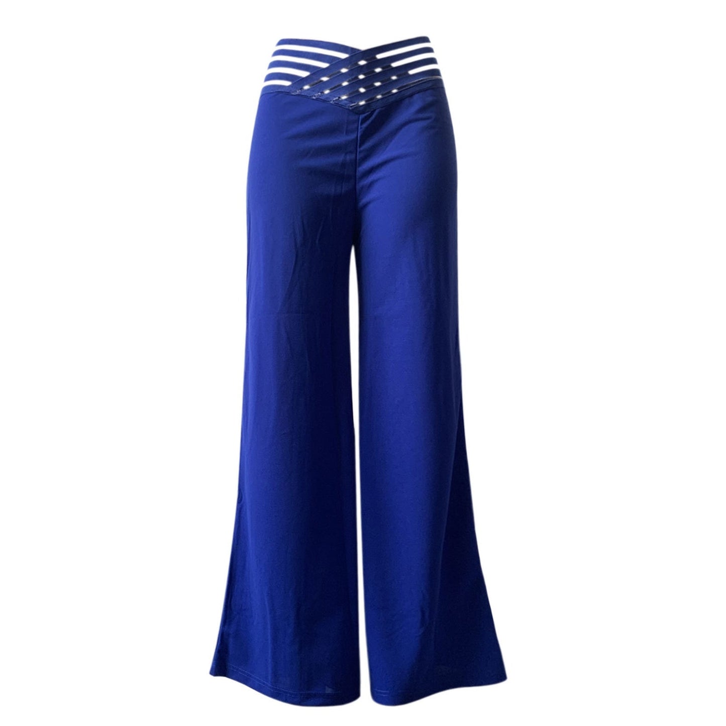 Pantalon décontracté pour femmes à taille haute et jambes larges