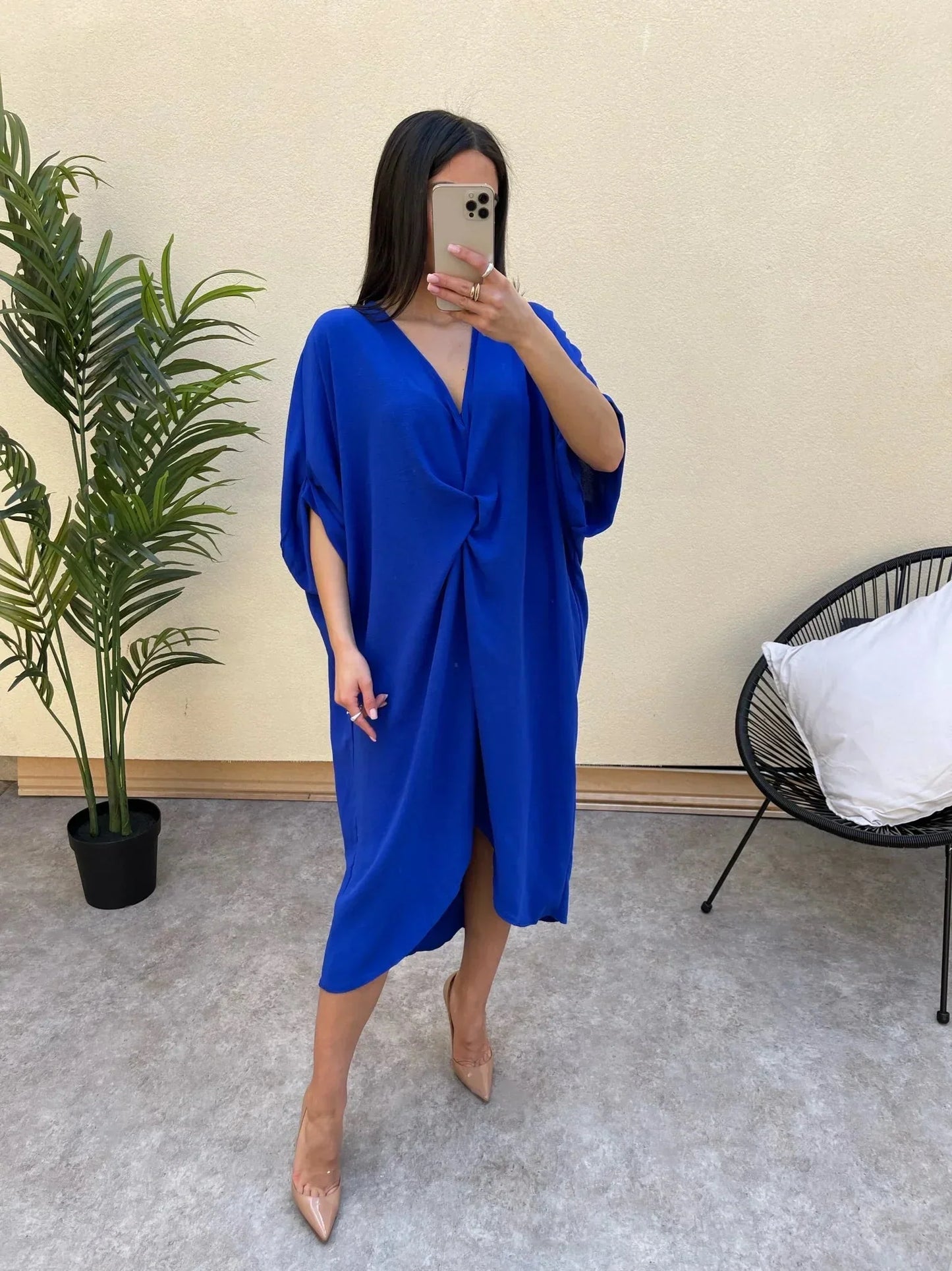 Robe torsadée décontractée et ample