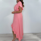 Women's Resort Style V-Neck Polka Dot Ruffle Sleeve Dress