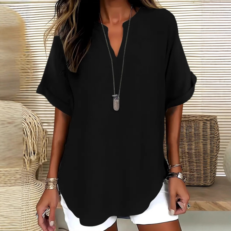 🌸Soldes d'été : 50 % DE RÉDUCTION 👕 Haut à manches courtes uni et ample, très tendance