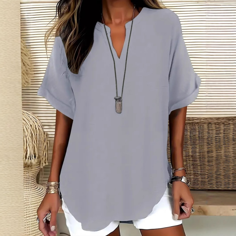 🌸Soldes d'été : 50 % DE RÉDUCTION 👕 Haut à manches courtes uni et ample, très tendance