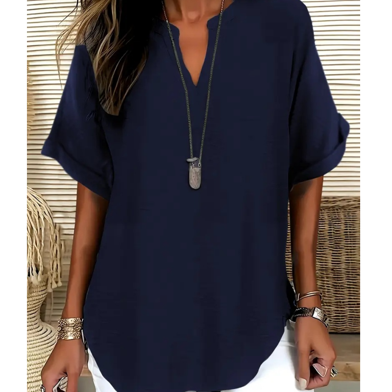 🌸Soldes d'été : 50 % DE RÉDUCTION 👕 Haut à manches courtes uni et ample, très tendance