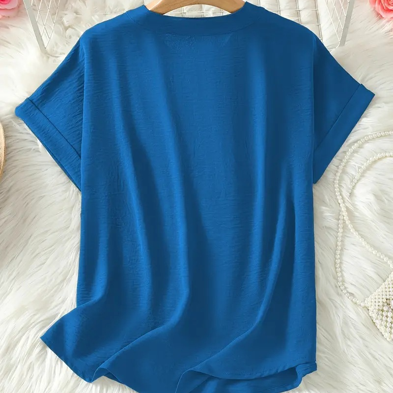 🌸Soldes d'été : 50 % DE RÉDUCTION 👕 Haut à manches courtes uni et ample, très tendance