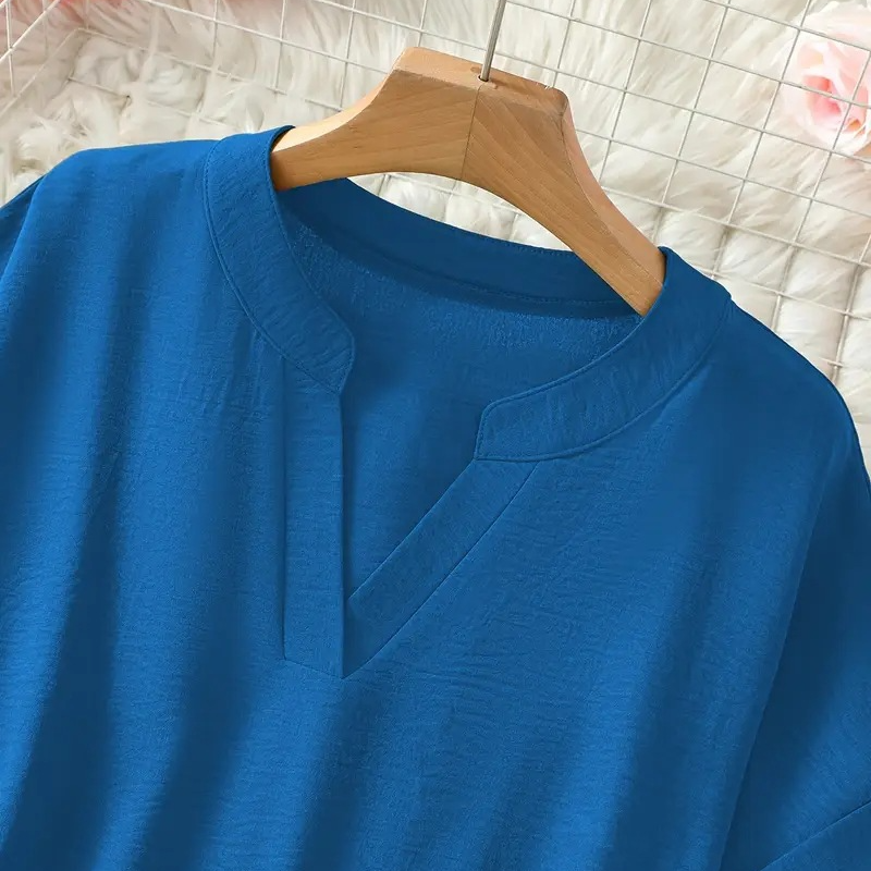 🌸Soldes d'été : 50 % DE RÉDUCTION 👕 Haut à manches courtes uni et ample, très tendance
