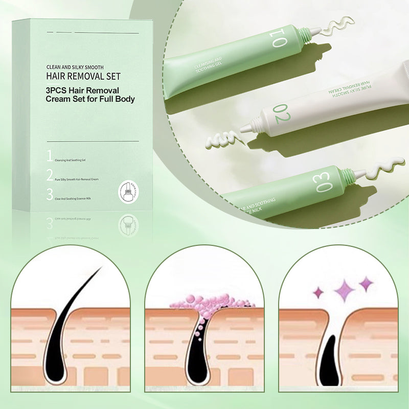 🔥🔥Achetez 3  obtenez 2 gratuit🎁 Set de crème dépilatoire 3PCS pour le corps entier
