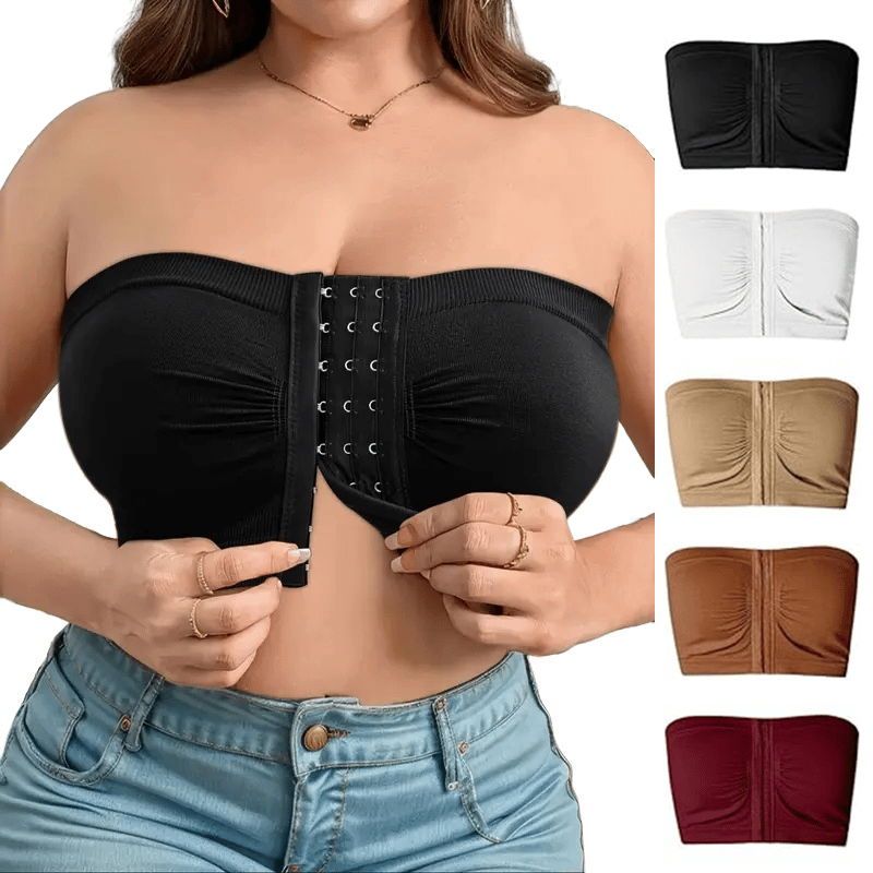Soutien-Gorge Sans Bretelles à Fermeture Frontal Respirant pour Tailles Plus