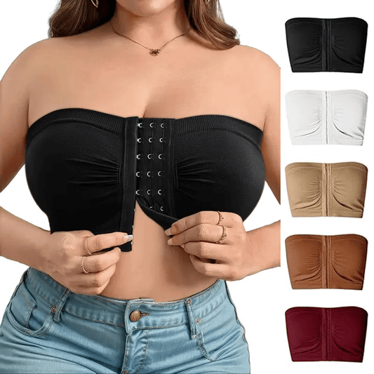Soutien-Gorge Sans Bretelles à Fermeture Frontal Respirant pour Tailles Plus