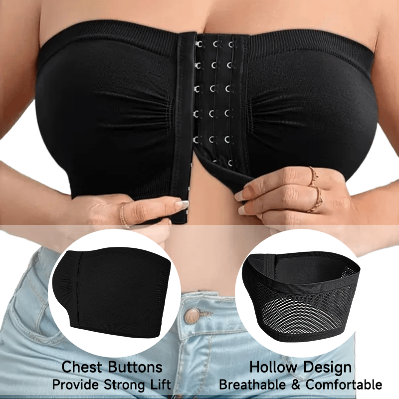 Soutien-Gorge Sans Bretelles à Fermeture Frontal Respirant pour Tailles Plus
