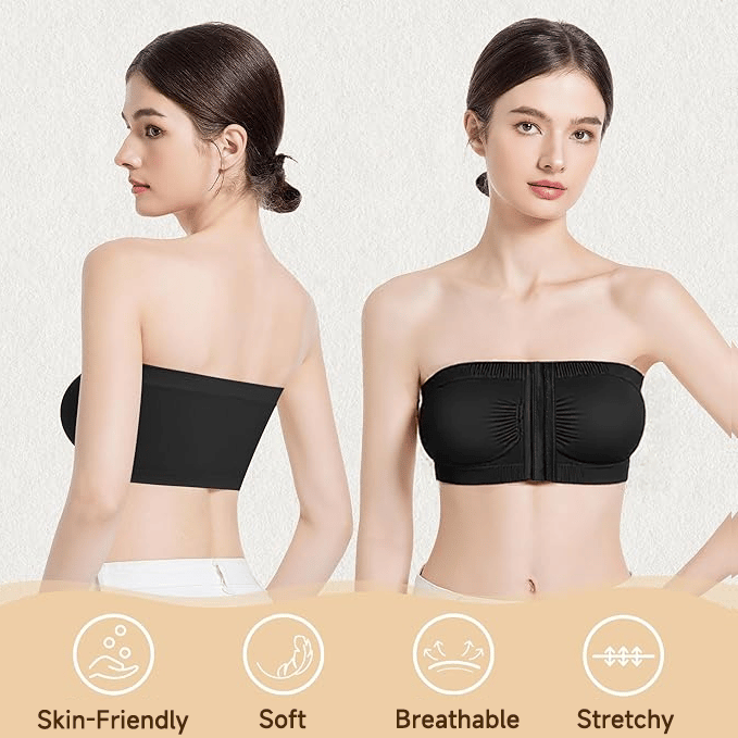 Soutien-Gorge Sans Bretelles à Fermeture Frontal Respirant pour Tailles Plus