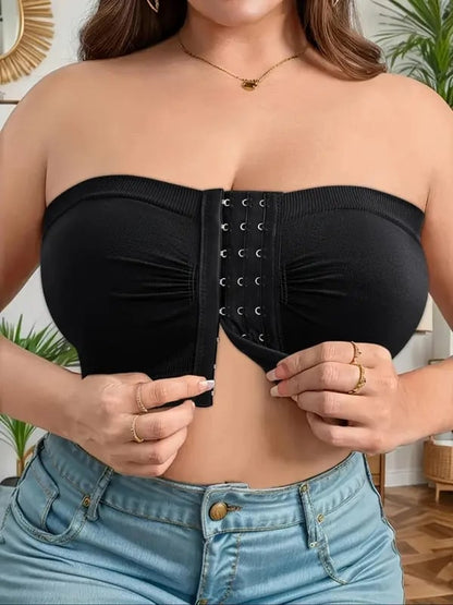 Soutien-Gorge Sans Bretelles à Fermeture Frontal Respirant pour Tailles Plus