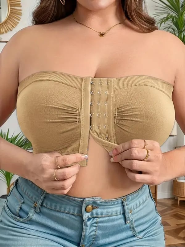Soutien-Gorge Sans Bretelles à Fermeture Frontal Respirant pour Tailles Plus