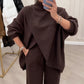 🔥Ensemble 2 pièces femme👚Pull asymétrique + pantalon large (livraison gratuite)