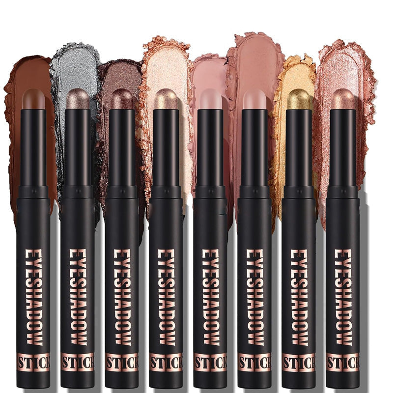 🎁✨8 couleurs de fards à paupières pailletés en stick, waterproof, longue tenue et multi-usage
