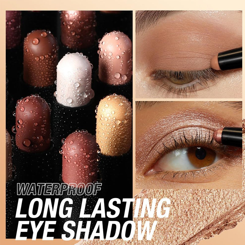 🎁✨8 couleurs de fards à paupières pailletés en stick, waterproof, longue tenue et multi-usage