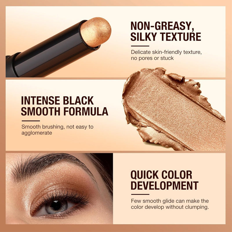 🎁✨8 couleurs de fards à paupières pailletés en stick, waterproof, longue tenue et multi-usage