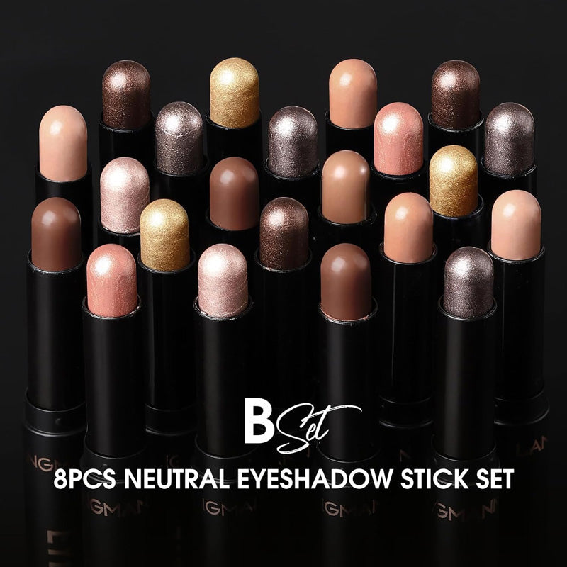 🎁✨8 couleurs de fards à paupières pailletés en stick, waterproof, longue tenue et multi-usage