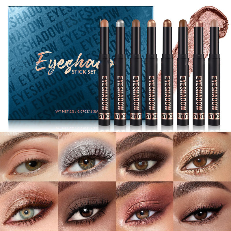 🎁✨8 couleurs de fards à paupières pailletés en stick, waterproof, longue tenue et multi-usage