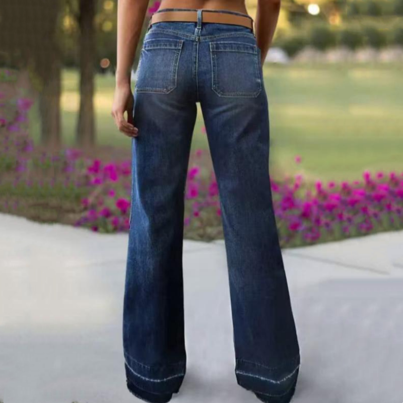 📢📢60 %  DE RÉDUCTION !! ⏰Jean évasé rétro pour femme avec poches