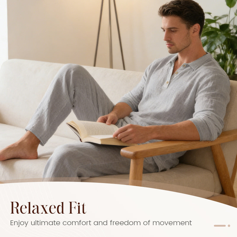 Ensemble décontracté 2 pièces en lin mélangé pour homme【LIVRAISON GRATUITE】