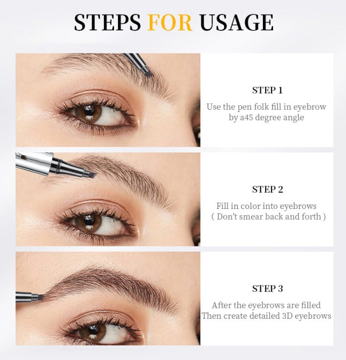🔥 Acquista uno prendi uno gratis 🔥 - Matita per sopracciglia Microblading impermeabile 3D Matita per tatuaggi con punta a 4 forchette